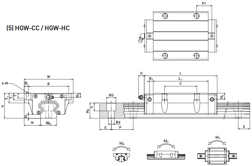 HIWIN HGW35HC軸承 滑塊軸承  滑塊導軌  滑塊導軌軸承