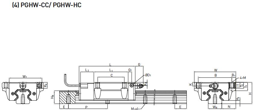 HIWIN PGHW35CC軸承 滑塊軸承  滑塊導軌  滑塊導軌軸承