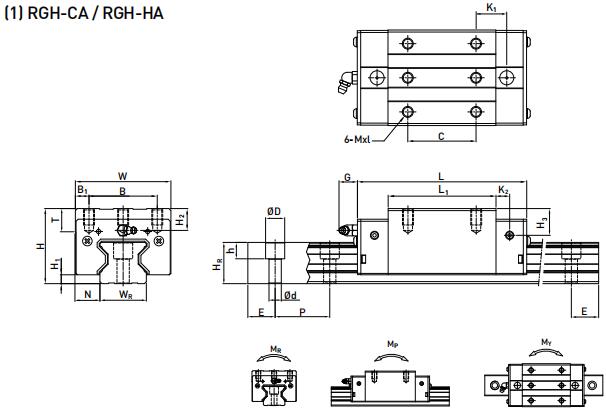 HIWIN RGH20CA軸承 滑塊軸承  滑塊導軌  滑塊導軌軸承